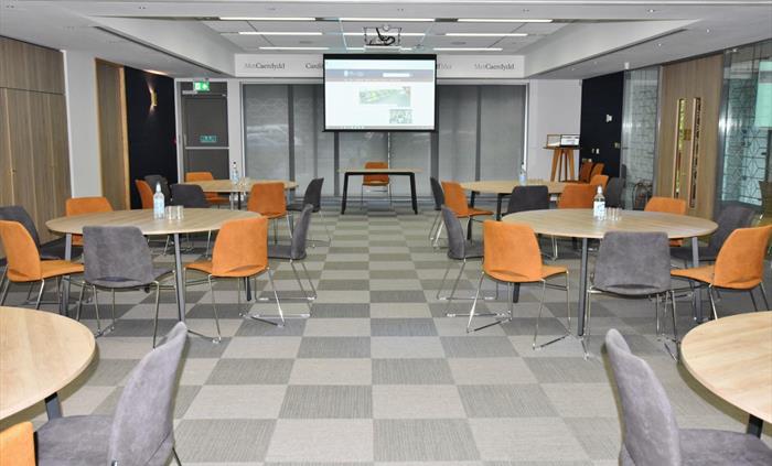 Maximum capacity 80 people, air con, fully accessible. Private lounge adjacent with toilets and dedicated entrance.